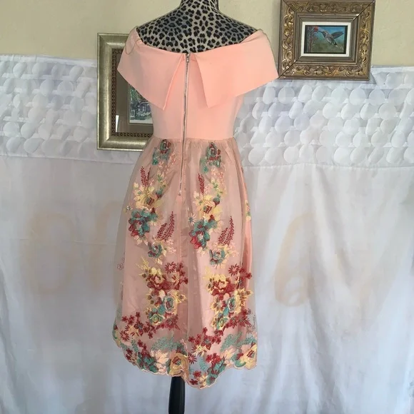 Gianni Bini Laura Floral off the shoulder Dress A25004 - Picture 7 of 14